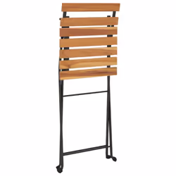 vidaXL Folding Bistro Set Solid Wood Acacia and Steel Black/White 5/7 Piece - black, 5 piece - Additional view 5
