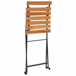 vidaXL 6x Folding Bistro Chairs Solid Wood Teak and Steel Outdoor Furniture - Additional view 4