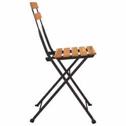 vidaXL 6x Folding Bistro Chairs Solid Wood Teak and Steel Outdoor Furniture - Additional view 5