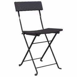 VidaXL 3152112 outdoor chair Terrace Polyrattan, Steel Black