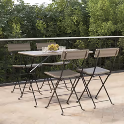 VidaXL 3152119 outdoor chair Terrace Polyrattan, Steel Grey
