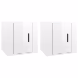 vidaXL Wall Mounted TV Cabinet Hanging TV Stand TV Unit Entertainment Centre - high gloss white, 40 x 34.5 x 40 cm/ 2 pcs