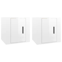 vidaXL Wall Mounted TV Cabinet Hanging TV Stand TV Unit Entertainment Centre - high gloss white, 40 x 34.5 x 40 cm/ 2 pcs