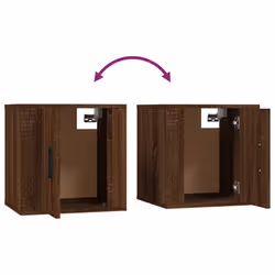 vidaXL Wall Mounted TV Cabinet Hanging TV Stand TV Unit Entertainment Centre - brown oak, 40 x 34.5 x 40 cm/ 2 pcs - Additional view 7