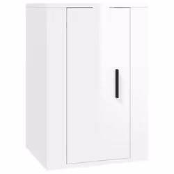 vidaXL Wall Mounted TV Cabinet Hanging TV Stand TV Unit Entertainment Centre - high gloss white, 40 x 34.5 x 60 cm/ 2 pcs - Additional view 4