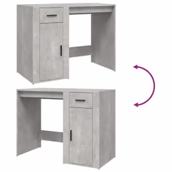 vidaXL Desk Office Table Computer Desk Study Working Table Engineered Wood - concrete grey - Additional view 8