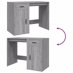 vidaXL Desk Office Table Computer Desk Study Working Table Engineered Wood - grey sonoma - Additional view 8
