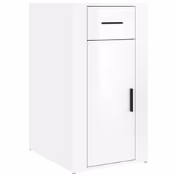 vidaXL Desk Cabinet Engineered Wood Home Office Desk Storage Multi Colours - high gloss white