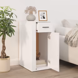 vidaXL Desk Cabinet Engineered Wood Home Office Desk Storage Multi Colours - high gloss white