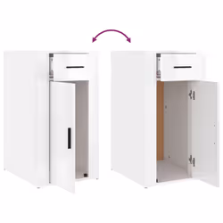 vidaXL Desk Cabinet Engineered Wood Home Office Desk Storage Multi Colours - high gloss white - Additional view 8