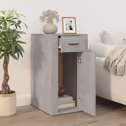 vidaXL Desk Cabinet Engineered Wood Home Office Desk Storage Multi Colours - concrete grey