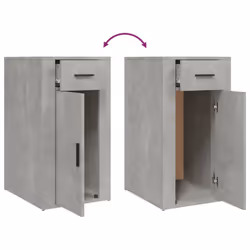 vidaXL Desk Cabinet Engineered Wood Home Office Desk Storage Multi Colours - concrete grey - Additional view 8