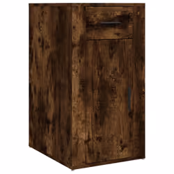 vidaXL Desk Cabinet Engineered Wood Home Office Desk Storage Multi Colours - smoked oak