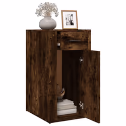 vidaXL Desk Cabinet Engineered Wood Home Office Desk Storage Multi Colours - smoked oak - Additional view 4