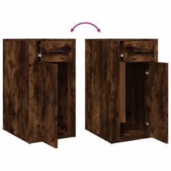 vidaXL Desk Cabinet Engineered Wood Home Office Desk Storage Multi Colours - smoked oak - Additional view 8