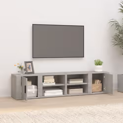 vidaXL 2x TV Cabinets Concrete Grey 80x31.5x36 cm Engineered Wood TV Console - Additional view 2
