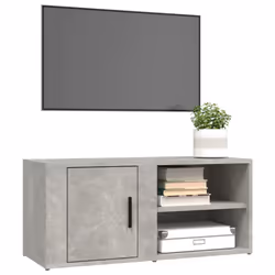 vidaXL 2x TV Cabinets Concrete Grey 80x31.5x36 cm Engineered Wood TV Console - Additional view 3