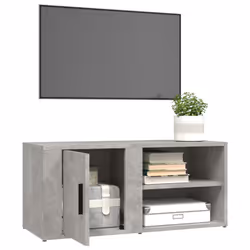 vidaXL 2x TV Cabinets Concrete Grey 80x31.5x36 cm Engineered Wood TV Console - Additional view 4
