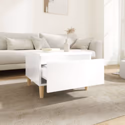 vidaXL 1/2x Side Table Engineered Wood End Centre Side Table Multi Colours - high gloss white, 1 pcs - Additional view 2