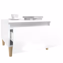 vidaXL 1/2x Side Table Engineered Wood End Centre Side Table Multi Colours - high gloss white, 1 pcs - Additional view 4