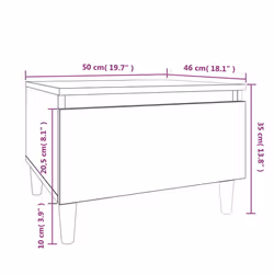 vidaXL 1/2x Side Table Engineered Wood End Centre Side Table Multi Colours - high gloss white, 1 pcs - Additional view 9