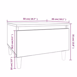 vidaXL 1/2x Side Table Engineered Wood End Centre Side Table Multi Colours - high gloss white, 2 pcs - Additional view 3