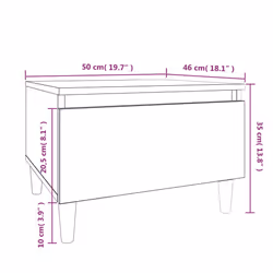 vidaXL 1/2x Side Table Engineered Wood End Centre Side Table Multi Colours - concrete grey, 2 pcs - Additional view 3
