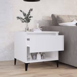 vidaXL 1/2x Side Table White Engineered Wood Sofa Couch End Coffee Lamp Table - high gloss white, 1 pcs - Additional view 2