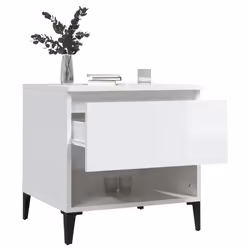 vidaXL 1/2x Side Table White Engineered Wood Sofa Couch End Coffee Lamp Table - high gloss white, 1 pcs - Additional view 4