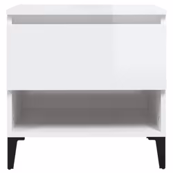 vidaXL 1/2x Side Table White Engineered Wood Sofa Couch End Coffee Lamp Table - high gloss white, 1 pcs - Additional view 5