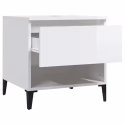 vidaXL 1/2x Side Table White Engineered Wood Sofa Couch End Coffee Lamp Table - high gloss white, 1 pcs - Additional view 6