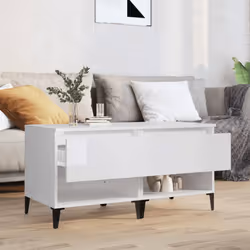 vidaXL 1/2x Side Table White Engineered Wood Sofa Couch End Coffee Lamp Table - high gloss white, 2 pcs - Additional view 2