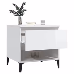 vidaXL 1/2x Side Table White Engineered Wood Sofa Couch End Coffee Lamp Table - high gloss white, 2 pcs - Additional view 4
