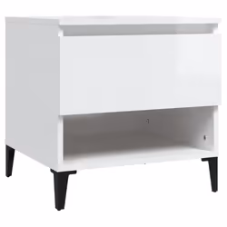 vidaXL 1/2x Side Table White Engineered Wood Sofa Couch End Coffee Lamp Table - high gloss white, 2 pcs - Additional view 5