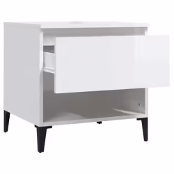vidaXL 1/2x Side Table White Engineered Wood Sofa Couch End Coffee Lamp Table - high gloss white, 2 pcs - Additional view 7