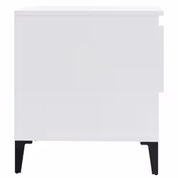 vidaXL 1/2x Side Table White Engineered Wood Sofa Couch End Coffee Lamp Table - high gloss white, 2 pcs - Additional view 8