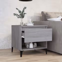 vidaXL 1/2x Side Table White Engineered Wood Sofa Couch End Coffee Lamp Table - grey sonoma, 1 pcs - Additional view 2