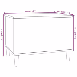 vidaXL Coffee Table Engineered Wood End Centre Accent Side Table Multi Colours - smoked oak, 60 x 44.5 x 45 cm - Additional view 3