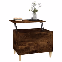 vidaXL Coffee Table Engineered Wood End Centre Accent Side Table Multi Colours - smoked oak, 60 x 44.5 x 45 cm - Additional view 4