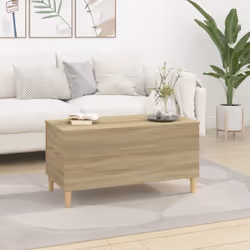 vidaXL Coffee Table Engineered Wood End Centre Accent Side Table Multi Colours - sonoma oak, 90 x 44.5 x 45 cm - Additional view 2