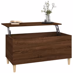 vidaXL Coffee Table Engineered Wood End Centre Accent Side Table Multi Colours - brown oak, 90 x 44.5 x 45 cm - Additional view 4