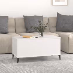 vidaXL Coffee Table Engineered Wood Side Table Multi Colours 60/90x44.5x45 cm - white - Additional view 2