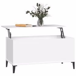 vidaXL Coffee Table Engineered Wood Side Table Multi Colours 60/90x44.5x45 cm - white - Additional view 4