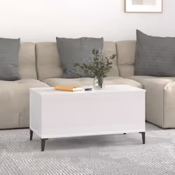 vidaXL Coffee Table Engineered Wood Side Table Multi Colours 60/90x44.5x45 cm - high gloss white - Additional view 2
