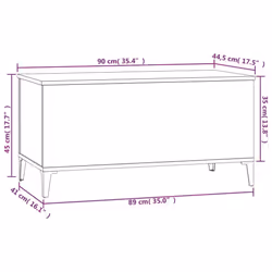 vidaXL Coffee Table Engineered Wood Side Table Multi Colours 60/90x44.5x45 cm - high gloss white - Additional view 9