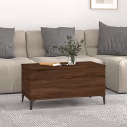 vidaXL Coffee Table Engineered Wood Side Table Multi Colours 60/90x44.5x45 cm - brown oak - Additional view 2