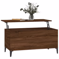 vidaXL Coffee Table Engineered Wood Side Table Multi Colours 60/90x44.5x45 cm - brown oak - Additional view 4