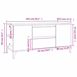 vidaXL TV Cabinet Engineered Wood TV Console Media HiFi Cabinet Multi Colours - grey sonoma - Additional view 9
