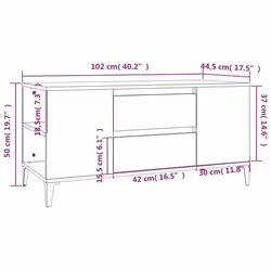 vidaXL TV Cabinet Engineered Wood TV Console Media HiFi Cabinet Multi Colours - brown oak - Additional view 9