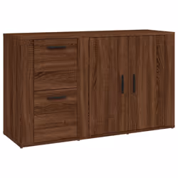vidaXL Sideboard Engineered Wood Storage Cupboard Organiser Multi Colours - brown oak
